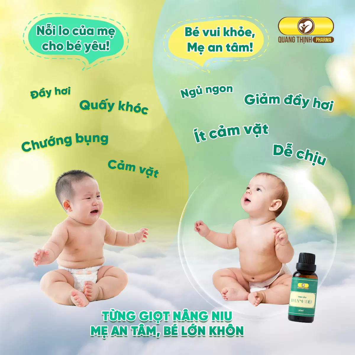 Tinh Dầu Khuynh Diệp thiên nhiên Quang Thịnh Pharma: Giải Pháp Dầu Khuynh Diệp Giữ Ấm Đuổi Muỗi An Toàn Cho Bé