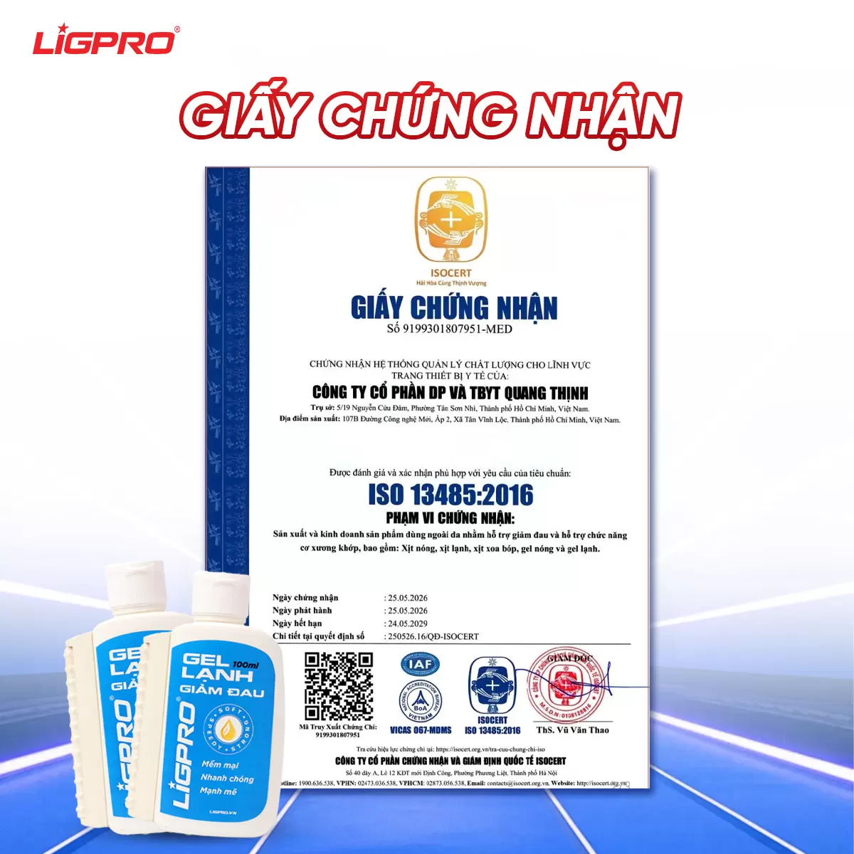 Gel Lạnh Giảm Đau Ligpro Giảm Đau Nhức Hiệu Quả Chiết Xuất Thảo Dược Từ Thiên Nhiên 100ML