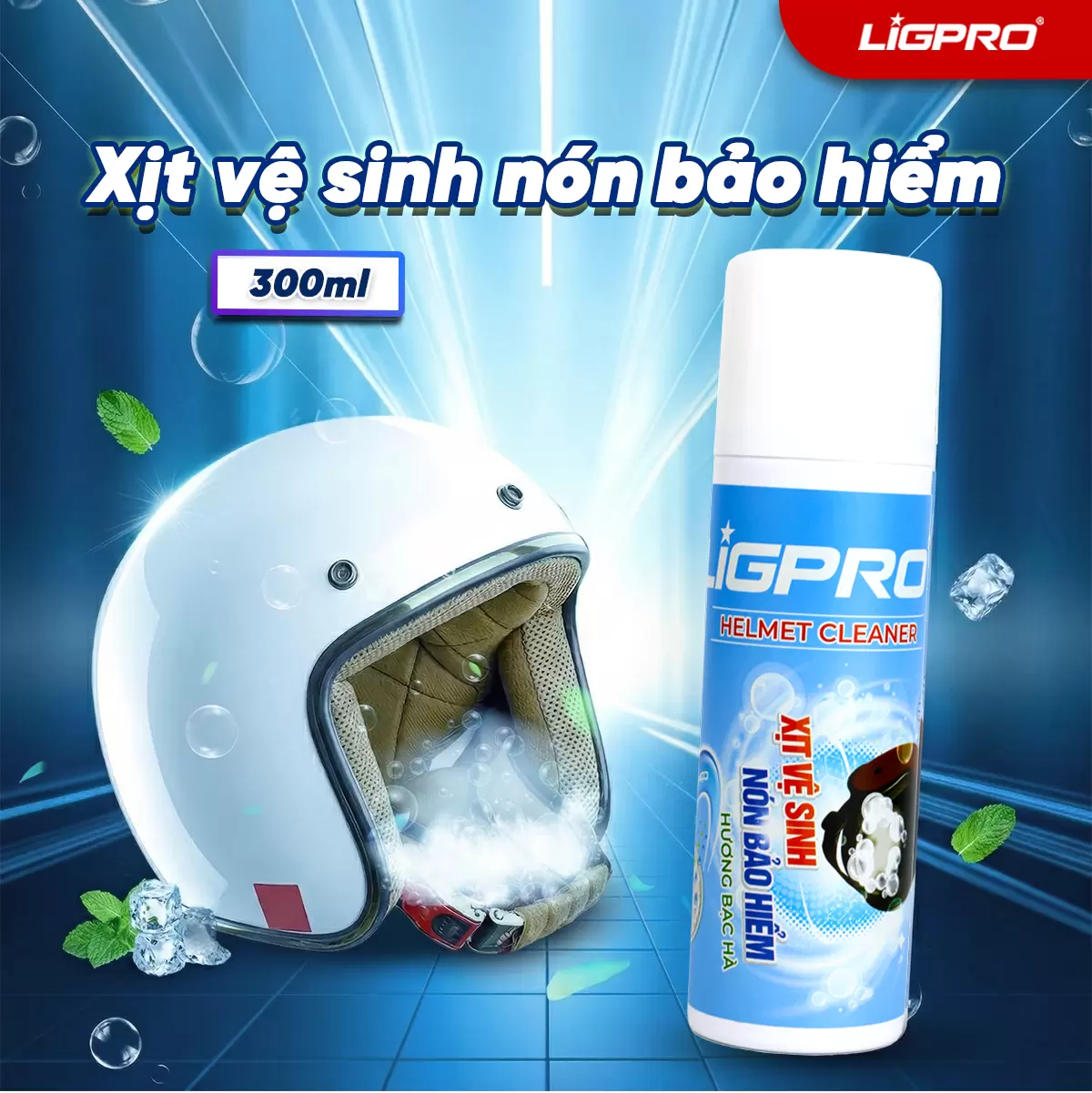 [ TẶNG KÈM KHĂN ] Xịt Vệ Sinh Nón Bảo Hiểm LIGPRO Hương Bạc Hà Khử Mùi Khử Khuẩn Hiệu Quả