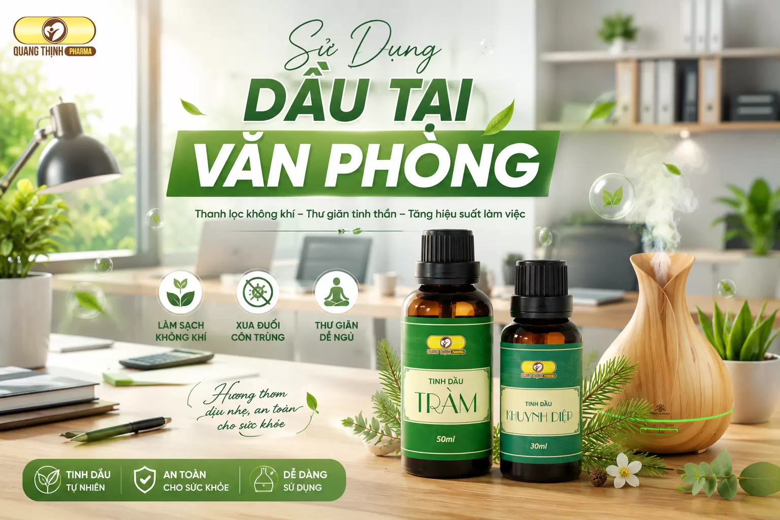 Sử Dụng Dầu Tại Văn Phòng – Bí Quyết Bảo Vệ Hệ Hô Hấp Cho Dân Công Sở