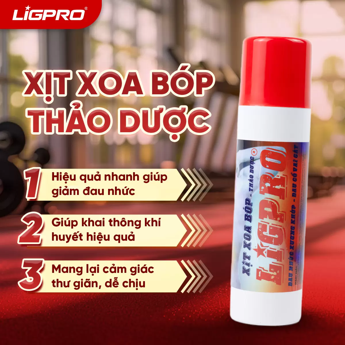Chai Xịt Xoa Bóp Thảo Dược LIGPRO Giảm Đau Nhức Xương Khớp, Tê Bì Tay Chân 200ML