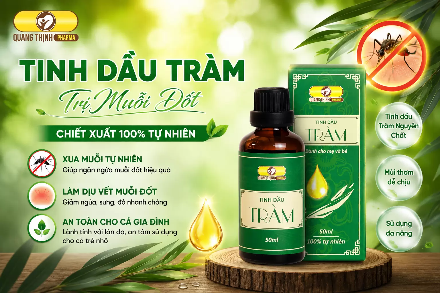 Tinh Dầu Tràm Trị Muỗi Đốt – Giải Pháp Dịu Sưng Ngứa, Phòng Dịch Sốt Xuất Huyết