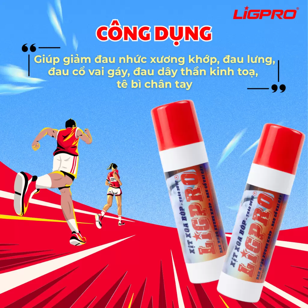Chai Xịt Xoa Bóp Thảo Dược LIGPRO Giảm Đau Nhức Xương Khớp, Tê Bì Tay Chân 200ML