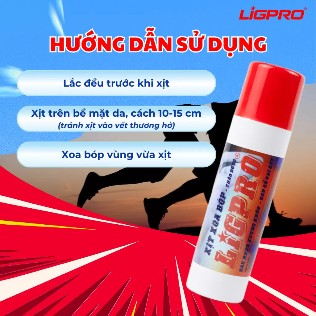Chai Xịt Xoa Bóp Thảo Dược LIGPRO Giảm Đau Nhức Xương Khớp, Tê Bì Tay Chân 200ML